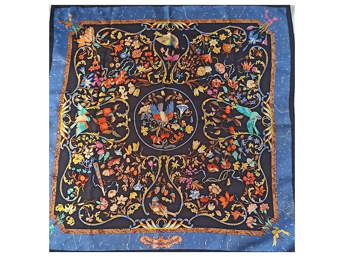 Sciarpa in seta Hermès East and West stones 90x90 Multicolore