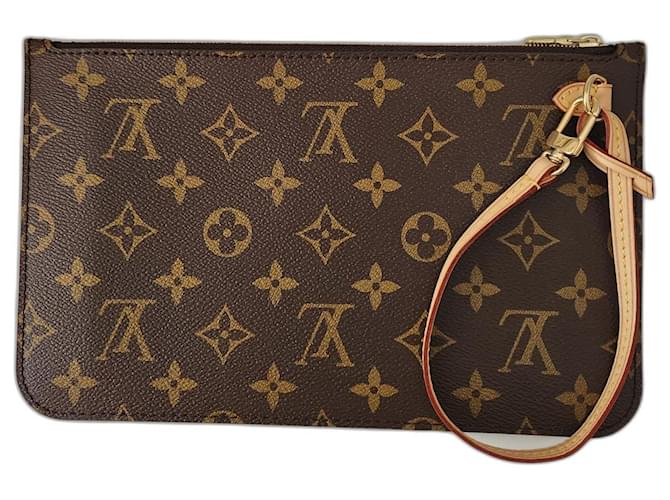 Louis Vuitton Neverfull Pouch/ Pochette Brown Synthetic  ref.1045766