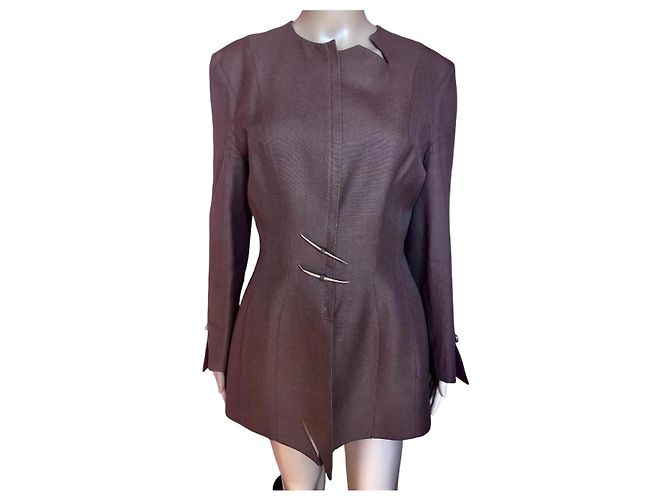THIERRY MUGLER Jacken T.fr 40 Leinen- Braun