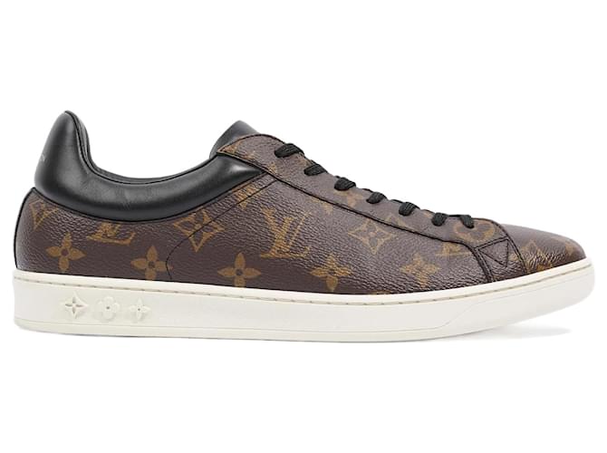 Louis Vuitton White/Gold Monogram Leather Luxembourg Sneakers Size
