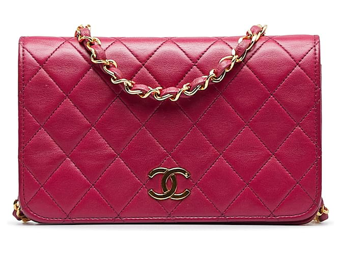 Chanel Pink CC Matelasse Lambskin Flap Leather ref.1045962 - Joli Closet