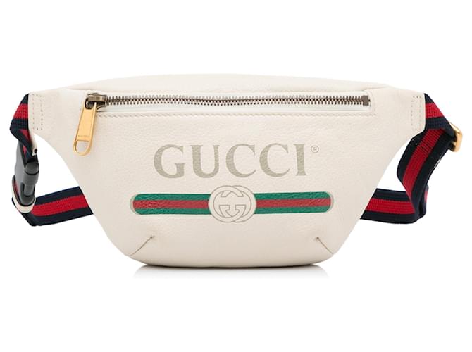 Gucci white small 2025 logo belt bag