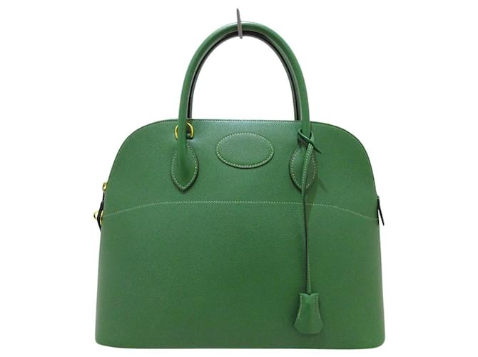 Hermès Bolide Green Leather  ref.1046115