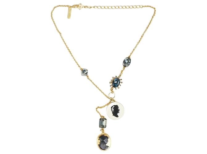 Oscar de la Renta Gold necklace with oversized charms and bejewelled details Golden  ref.1046122