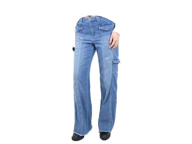 Autre Marque Blue distressed hem jeans - size UK 8 Cotton  ref.1046131