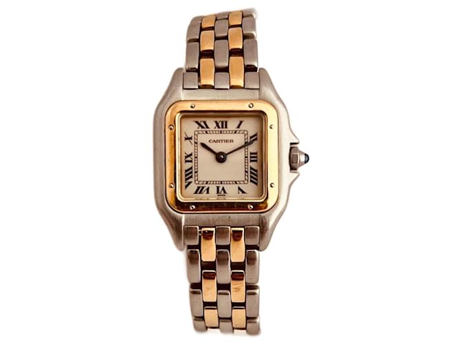 Cartier panther 2 ranks Eggshell Steel Yellow gold  ref.1046175