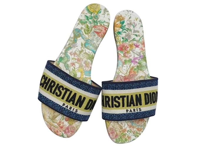 DIOR Dway Embroidered Multicolor Slides Mules Sandals Multiple colors Cloth  ref.1046230