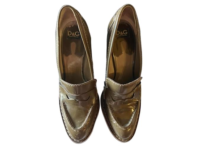 D&G Heels Golden Patent leather  ref.1046271