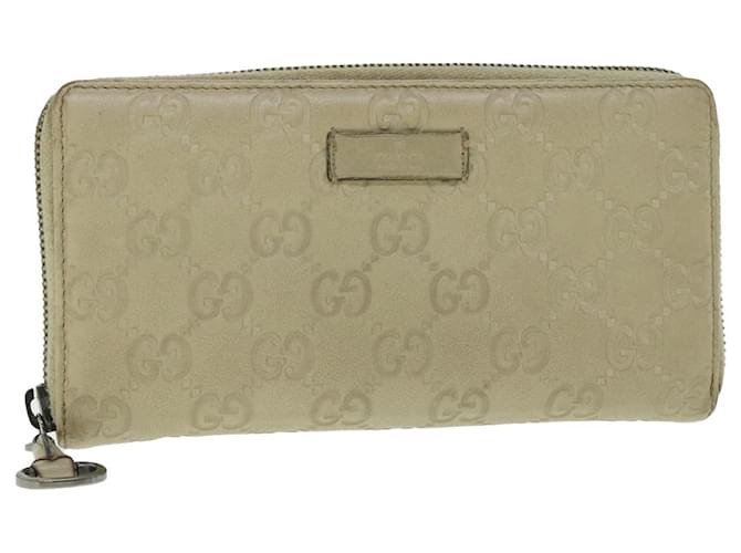GUCCI GG Canvas Guccissima Long Wallet Beige 224246 auth 51375  ref.1046375