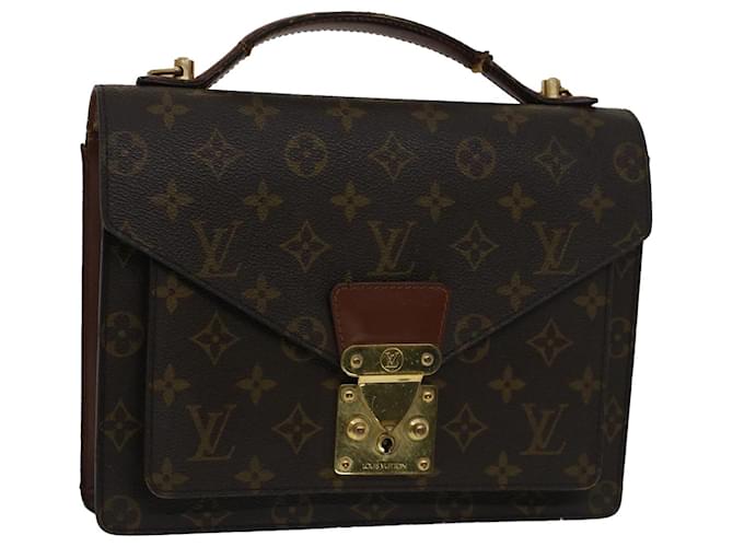 Louis Vuitton Monogram Monceau 25 Bolsa de mão M51185 LV Auth bs7441 Monograma Lona  ref.1046398