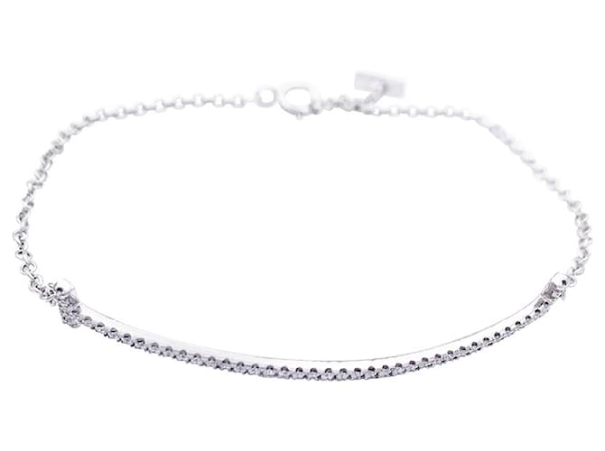 Bracelet Tiffany & Co., "Tiffany T Smile", or blanc, diamants.  ref.1046465