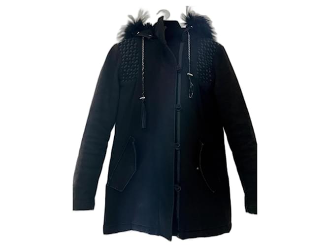 Maje Coats, Outerwear Black Cotton  ref.1046482