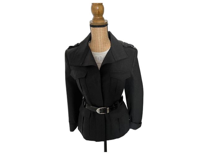 Tom Ford Blazerjacke Dunkelgrau Kaschmir Wolle Anthrazitgrau