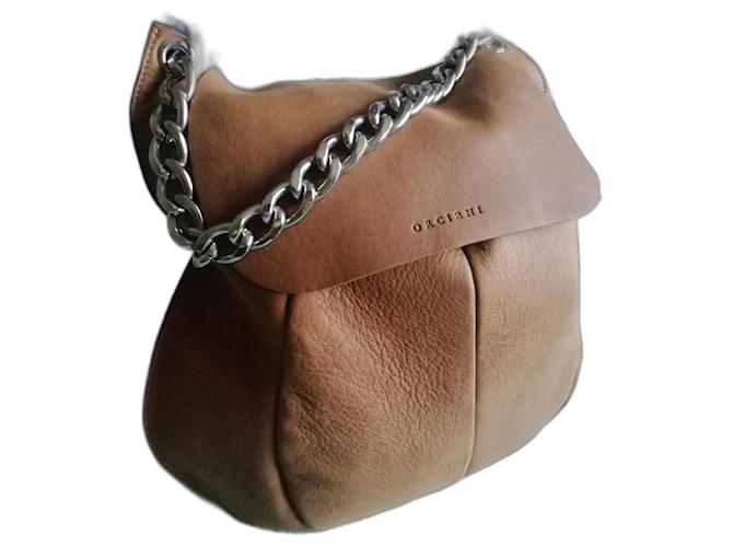 Orciani Sac a main Beige Leather  ref.1046523