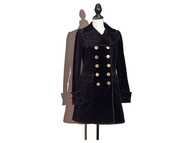 Trench in velluto nero Dolce & Gabbana