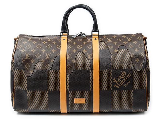 Louis Vuitton x Nigo Keepall Bandouliere Damier Ebene Giant 50 Brown