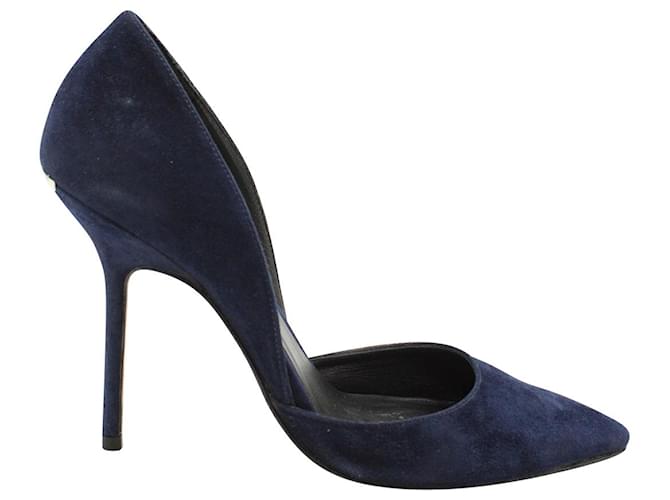 Burberry D'Orsay Pumps in Navy Blue Suede  ref.1046767