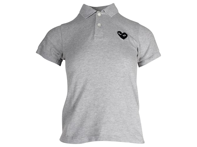 Comme Des Garcons Comme Des Garçons Play Polo Shirt in Grey Cotton  ref.1046768