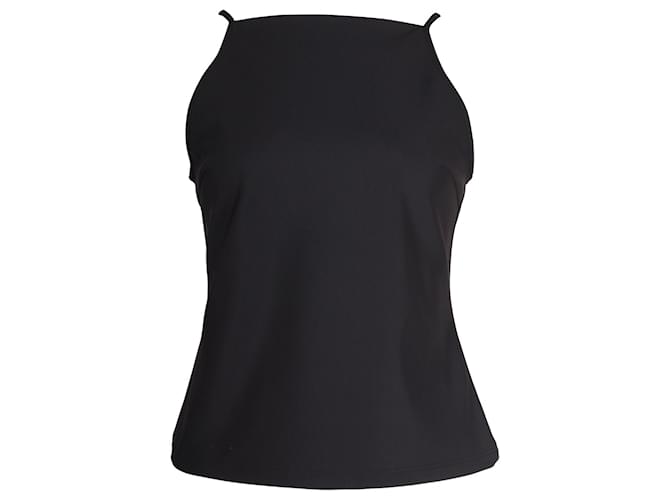 Camiseta sin mangas Theory con cuello cuadrado en poliamida negra Negro Nylon  ref.1046788