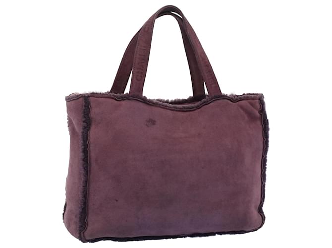 CHANEL Hand Bag Mouton Purple CC Auth bs7682 Fur  ref.1046865