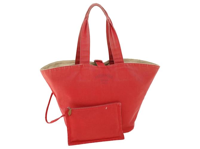 Hermès HERMES Panniedo Plage Tote Bag Canvas Red Auth bs7474 Cloth  ref.1046925