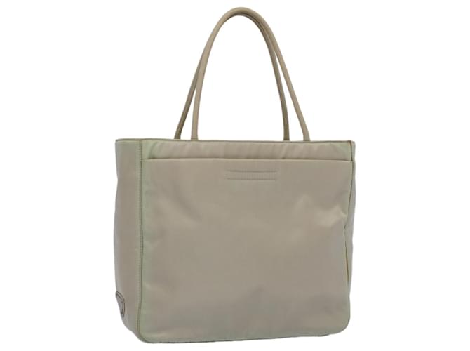 PRADA Hand Bag Nylon Beige Auth bs7714  ref.1046972