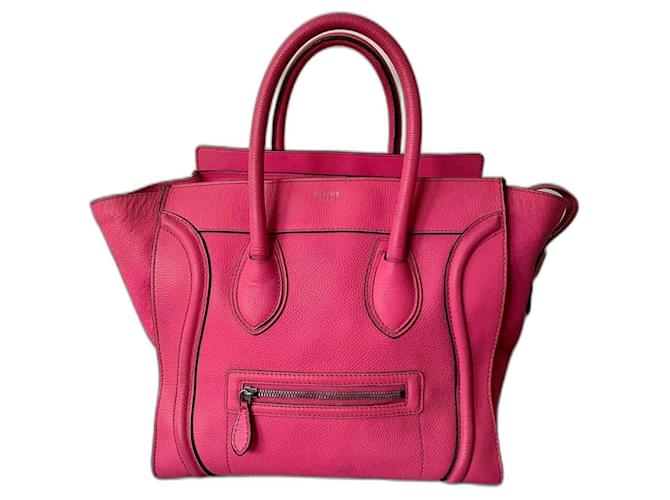 Luggage Céline Bagagem em couro rosa  ref.1047006