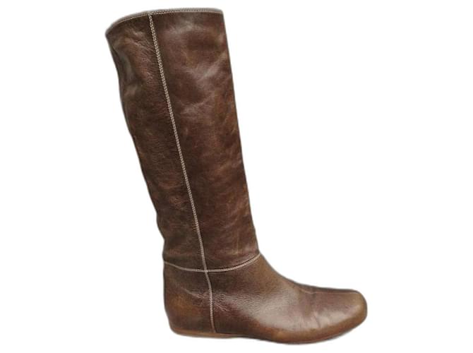 Prada boots p 40,5 Light brown Leather  ref.1047008