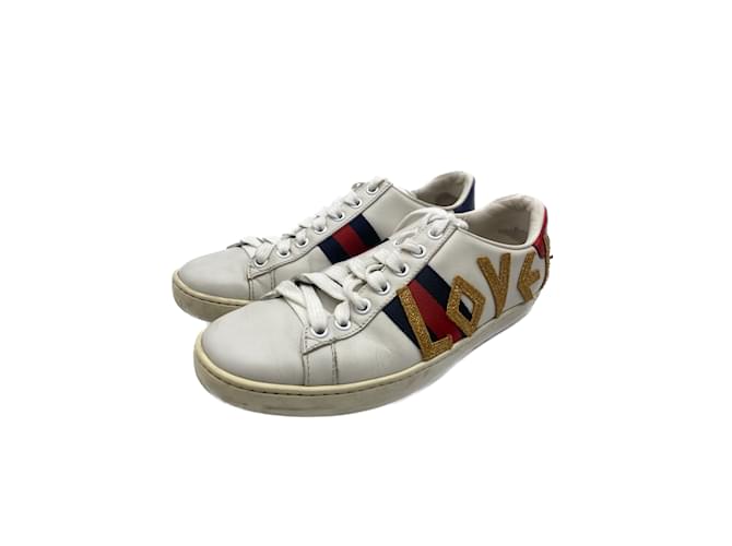 Baskets GUCCI T.UE 36 Cuir Blanc  ref.1047115