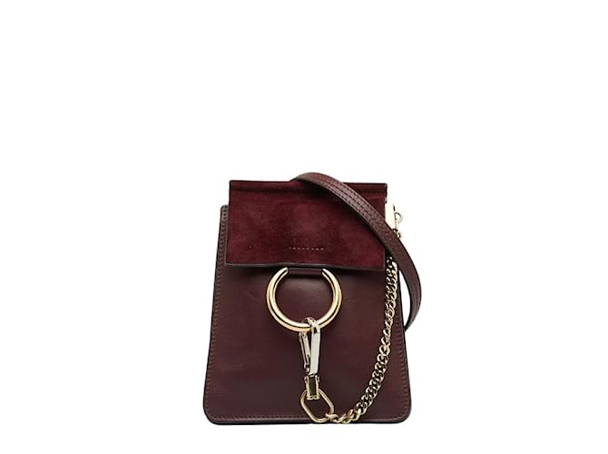 Chloé Bolsa de ombro de couro Chloe Faye em ótimo estado Vermelho  ref.1047355