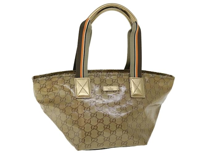 GUCCI GG Crystal Shoulder Bag Coated Canvas Gold Orange 131228 auth 51638 Golden Cloth  ref.1047439