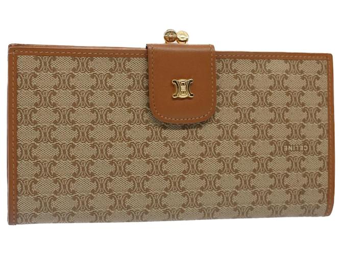 Céline CELINE Macadam Canvas Long Wallet Beige Auth 51307 Leinwand  ref.1047464