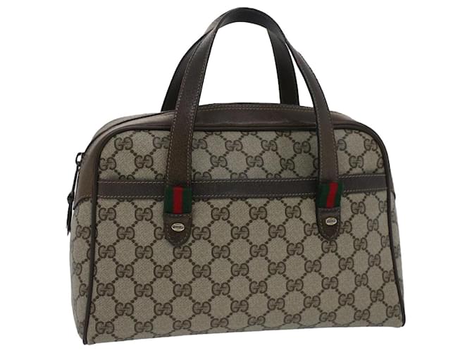 GUCCI GG Canvas Web Sherry Line Hand Bag Beige Red Green 39.02.053 Auth th3932  ref.1047474
