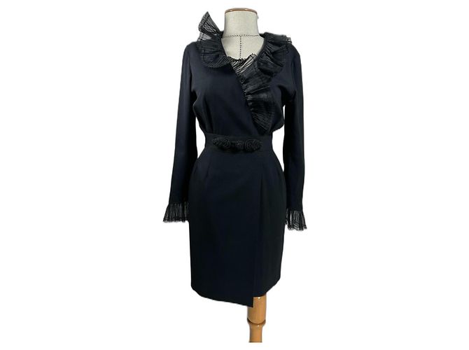 Vestido preto Guy Laroche de mistura de lã