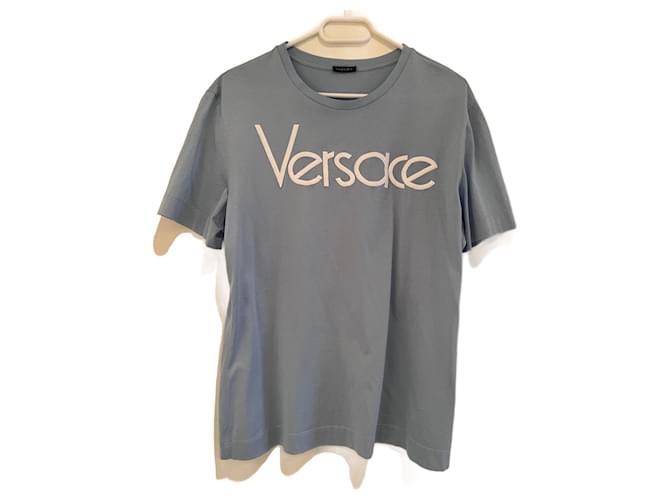 Versace Tops Blue Cotton  ref.1047703