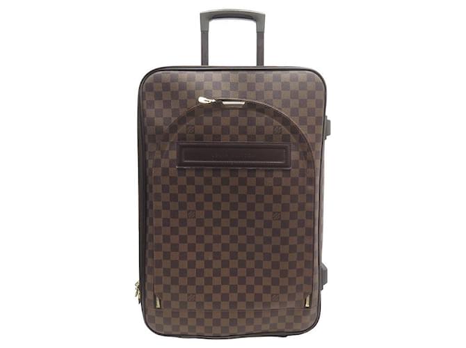 LOUIS VUITTON PEGASE SUITCASE 55 IN DAMIER EBENE CANVAS TROLLEY TRAVEL BAG Brown Cloth  ref.1047815