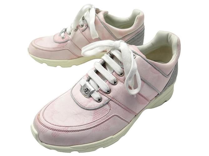 Sneakers Chanel New Chanel Shoes CC Trainer G SNEAKERS31711 38.5 Pink Canvas Sneakers