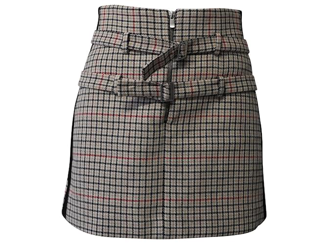 Mini-jupe ceinturée tartan Maje en polyester multicolore  ref.1047920