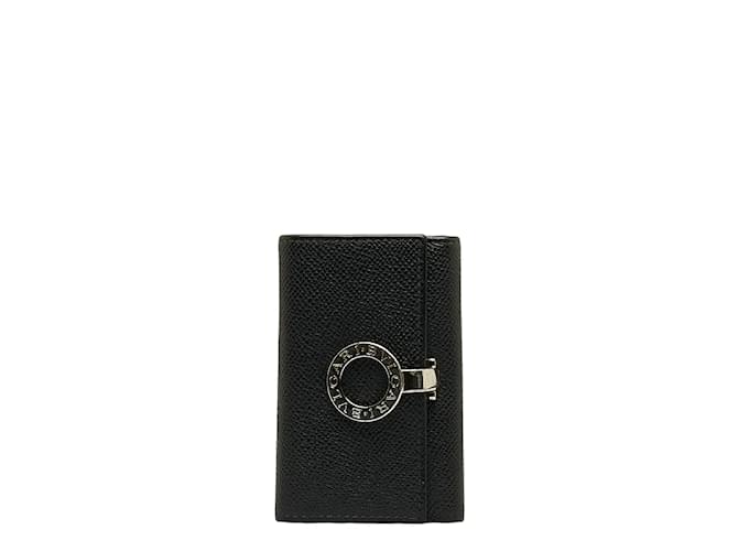 Bulgari Portefeuille porte-clés en cuir Noir  ref.1047922