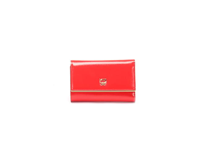 MCM Ivana Bloom Leather Wallet Red Pony-style calfskin  ref.1047952