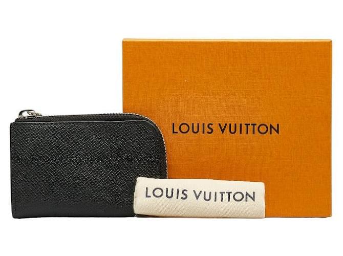 Louis Vuitton Porta-moedas em couro Taiga M63375 Preto  ref.1047983