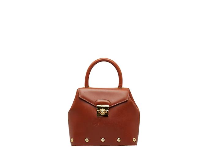 Salvatore Ferragamo Leather Vintage Satchel AN 21 1668 Brown  ref.1047984
