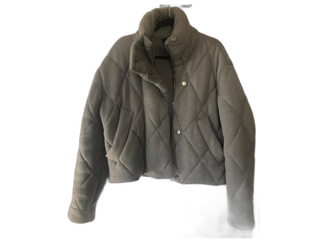 Cédric Charlier Strickjacke aus Wolle Grau