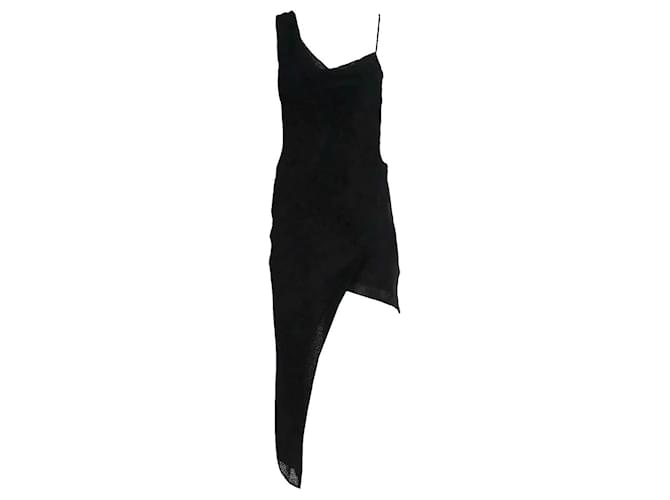 Autre Marque Michelle Mason Black Devore Asymmetric Dress Velvet  ref.1048284