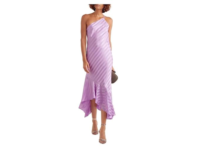 Autre Marque Vestido lencero asimétrico de seda lila de Michelle Mason Púrpura  ref.1048291