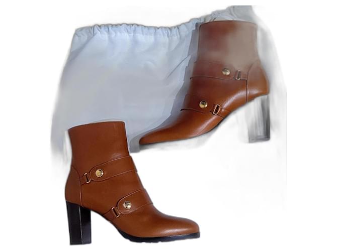 Longchamp ankle boots Marrone scuro Pelle  ref.1048310