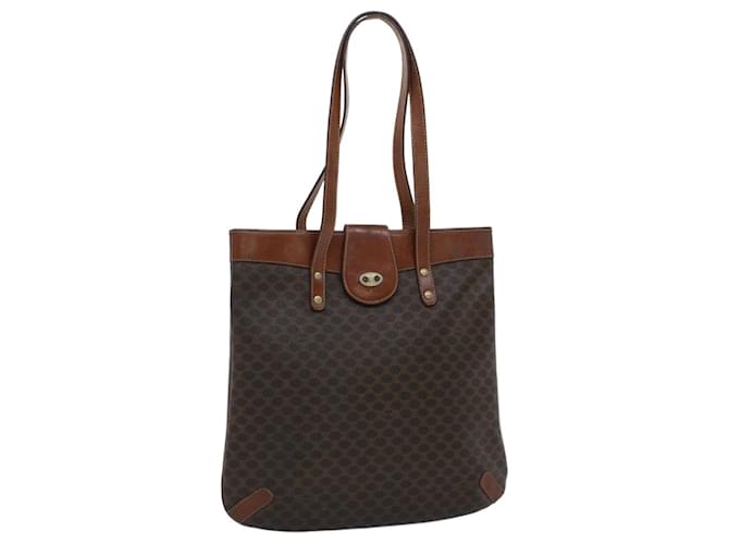Céline CELINE Macadam Canvas Shoulder Bag PVC Leather Brown Auth bs7491  ref.1048363
