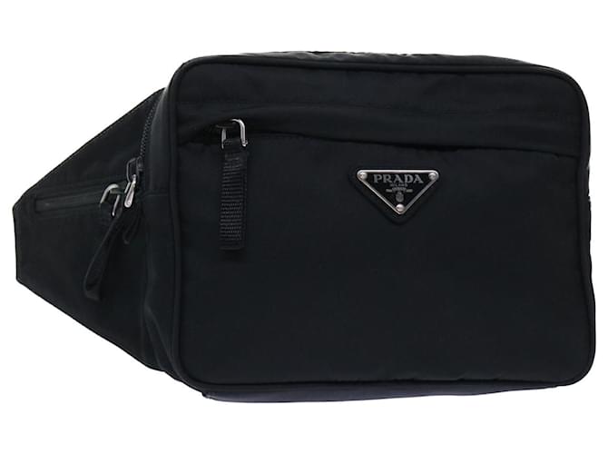 PRADA Waist Bag Nylon Black 2VL001 Auth yk8186  ref.1048468