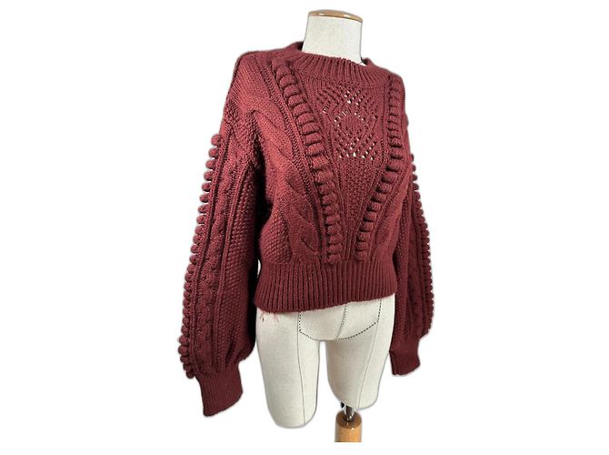 Autre Marque Anthropologie Pullover Dunkelrot Bordeaux 