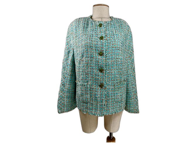 Blazer Escada de tweed azul Multicor